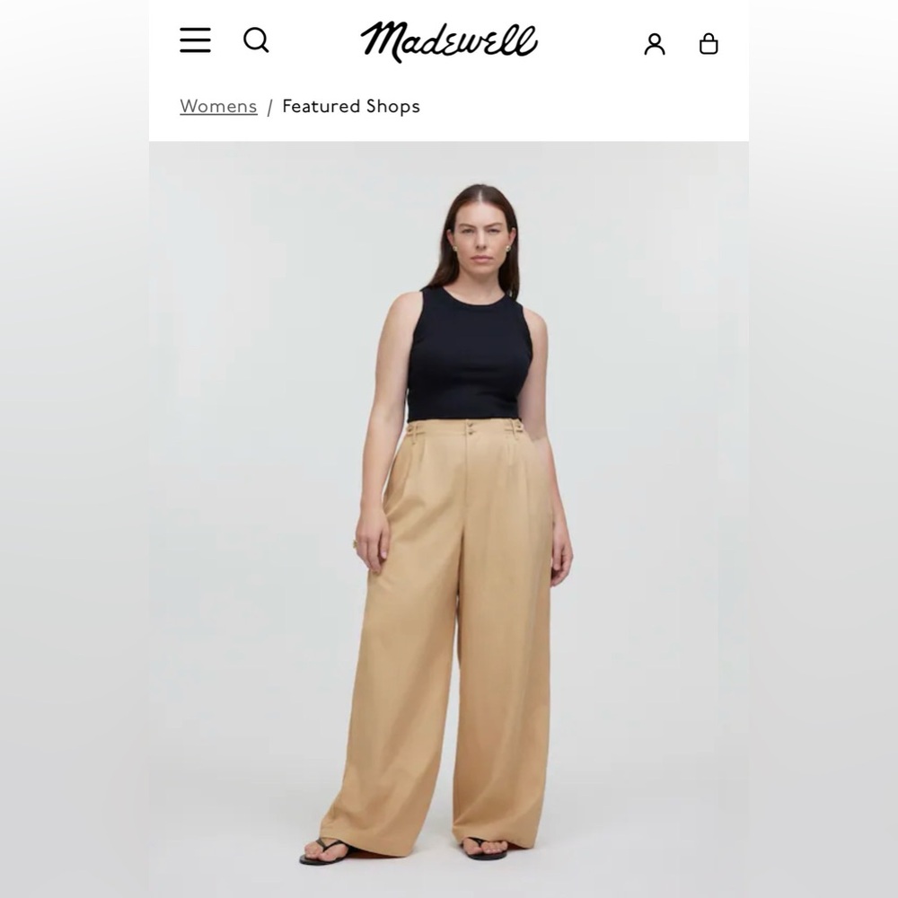 Madewell Harlow Wide-Leg Pant in Desert Dune Tan